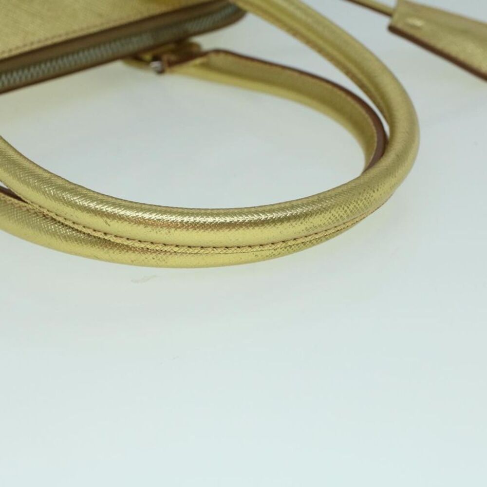 Prada Promenade Bag Saffiano Leather Gold Leather Handbag (Pre-Owned) - Picture 8 of 16